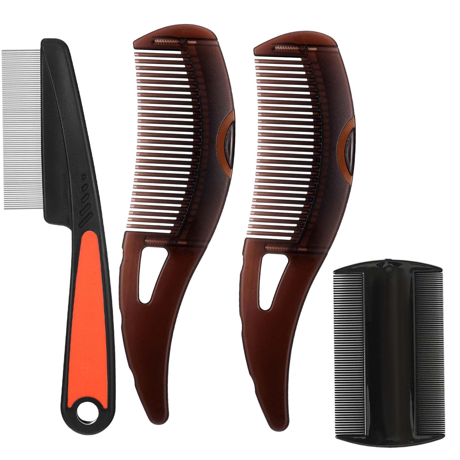 4pcs Dandruff Comb, Hair Care Oil Removal Comb Set, Fine Tooth Comb, Multi Functional Psoriasis Comb Satisfy Daily Use, Scalp Comb for Family School Travel Or Gym Use Fine Comb