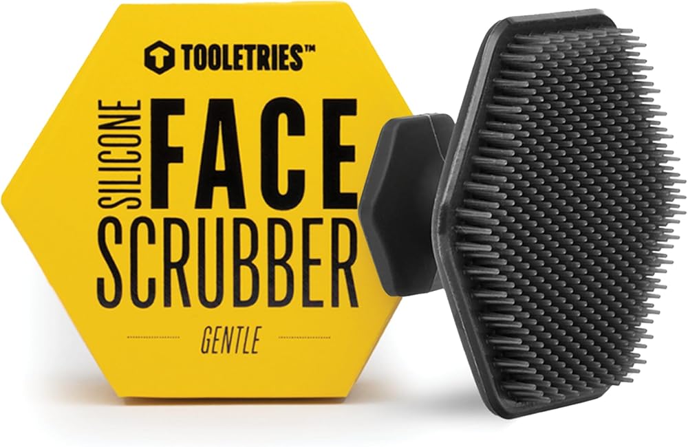 TOOLETRIES Silicone Face Scrubber, Facial Cleansing Brush - Charcoal | Gentle facial exfoliator for deep pore cleansing, dead