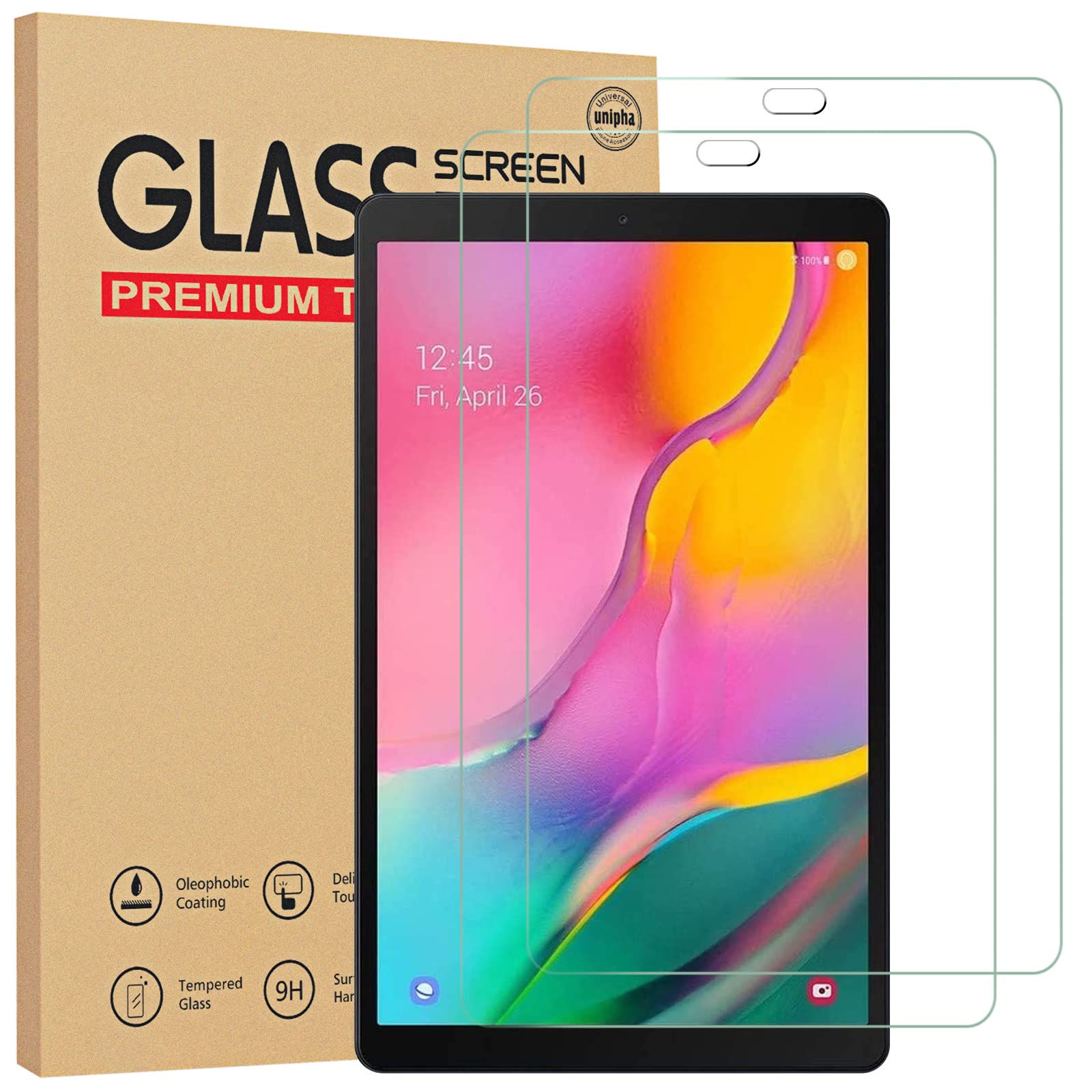 Gerutek Screen Protector For Samsung Galaxy Tab A 10.1 2019, SMT510/T515 Tempered Glass Screen Protector [Ultra Clear][Anti Scratch][Bubble Free][Anti-Fingerprint] for Tab A 10.1 inch 2019