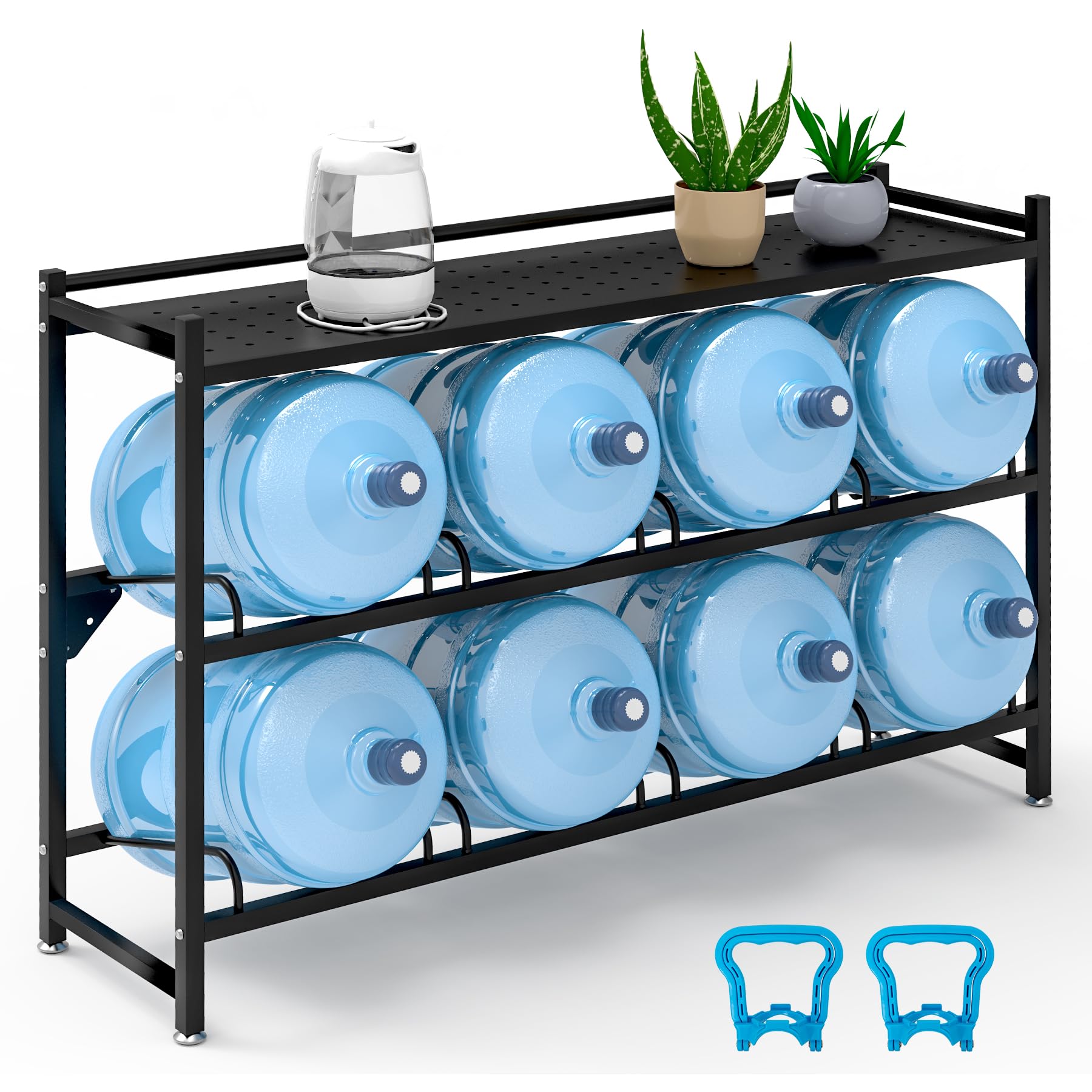 Eastrexon 5 Gallon Water Jug Holder Heavy Duty?3-Tier Water Jug Rack w ...