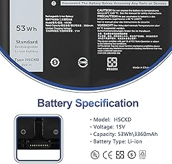 ANTIEE 53Wh H5CKD Laptop Battery for Dell Latitude