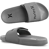 Hurley Kids NAIA Slides Adjustable Strap Slip-On Sandals Indoor and Outdoor EVA Footbed Shower Slides for Girls and Boys