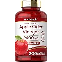 Apple Cider Vinegar Capsules | 2400mg | 200 Pills | with The Mother | Non-GMO, Gluten Free Supplement | by Horbaach