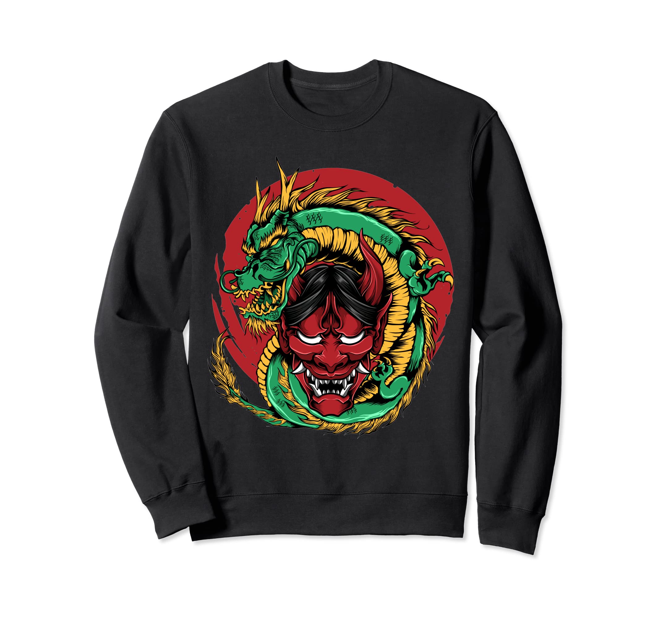 Japanese Dragon Yokai Oni Mask Aesthetic Chinese Zodiac Sweatshirt