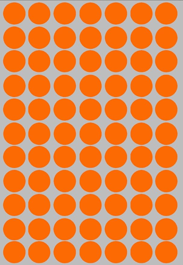 Amazon Com Royal Green Neon Orange Sticker Dots Removable Labels 15mm Colored Circle Stickers 1 5 Cm Approx 5 8 Inch 19 32 1540 Pack Office Products
