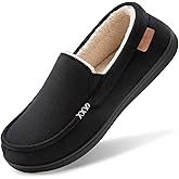 HomeTop Men's Classic Moccasin Slippers Comfy Memory Foam Indoor House Shoes