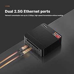 BOSGAME Mini PC Dual 2.5Gb LAN,AMD Ryzen 7 5800U