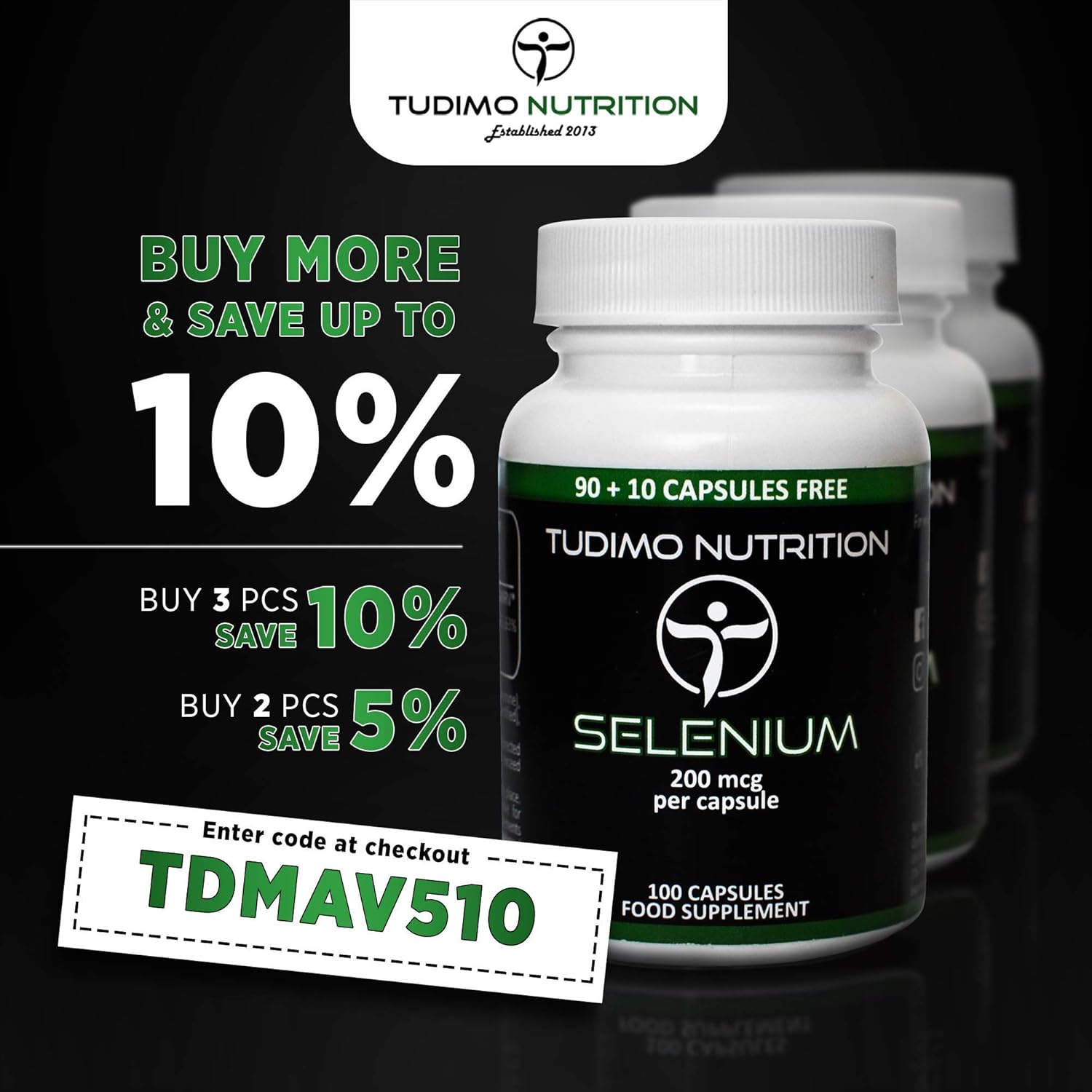 Selenium Supplements 200mcg Capsules, 100 pcs (3+ Month Supply) of Rapidly Disintegrating Capsules - Image 5