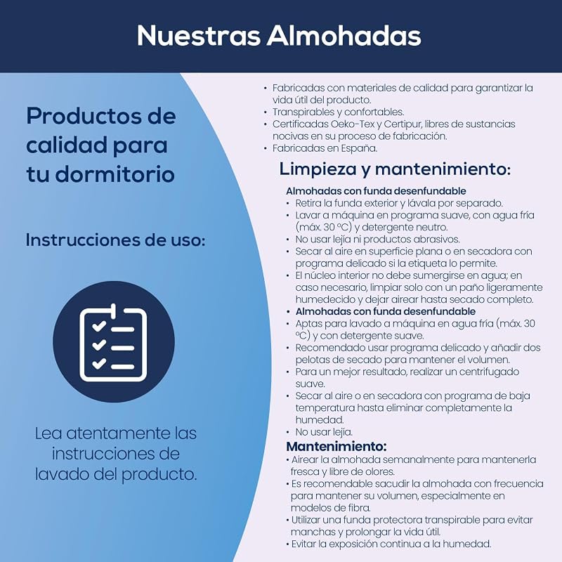 - Almohada Viscoelástica Aloe Vera Visco | Máximo Confort y Excelente Adaptabilidad con Propiedades Antiestrés | 75 x 40 cm