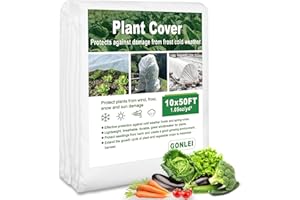 GonLei Plant Covers Freeze Protection 10x50ft（1.05 Oz/yd²） Garden Cover Plant Floating Row Cover,Vegetable Frost Blanket Winter Frost Cloth Plant Freeze Protection,Floating Blankets Fabric Plants