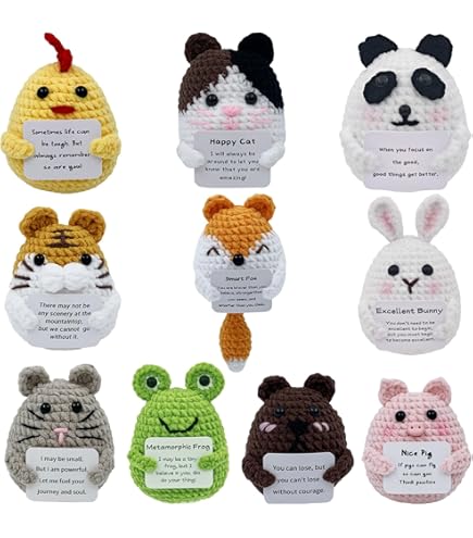2 Pcs Coffee Gifts Mini Emotional Support Crochet Coffee
