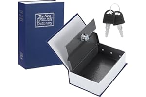 uxcell Diversion Book Safe, 7.09" x 4.53" x 2.17" Simulation Book Hidden Box, Decorative Book Safe Lock Box with Key Lock for