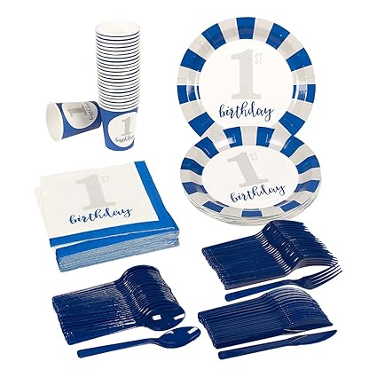 Amazon Com Boys First Birthday Party Supplies Serves 24