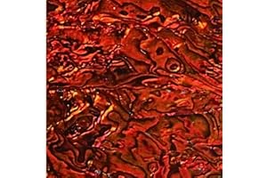 OCEAN SHELL STUDIOS. Abalone Shell Inlay Veneer for DIY or Professional Inlay Embellishments - Sustainable New Zealand Paua Copper Red- With 3M Double Sided Tape Backing - 9.45"X2.75"