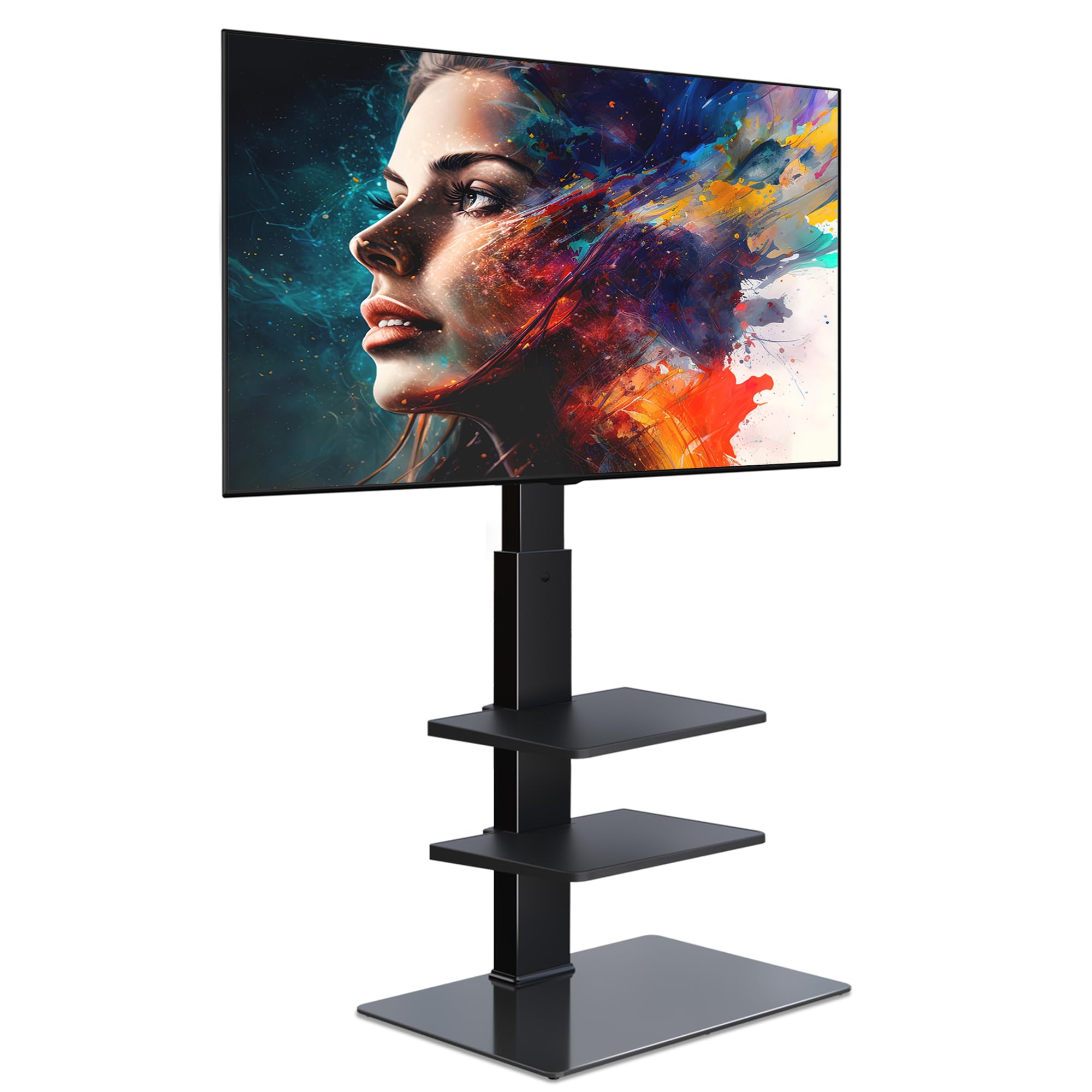 FITUEYES テレビスタンド 壁寄せテレビスタンド 高さ調節可能 ラック回転可能 ブラック TT307001MB 3段式商品画像