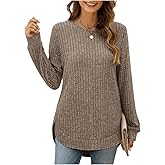 koiqzlv Women Fashion Sweaters Long Sleeve top Fall Clothes Trendy T-Shirt Blouse