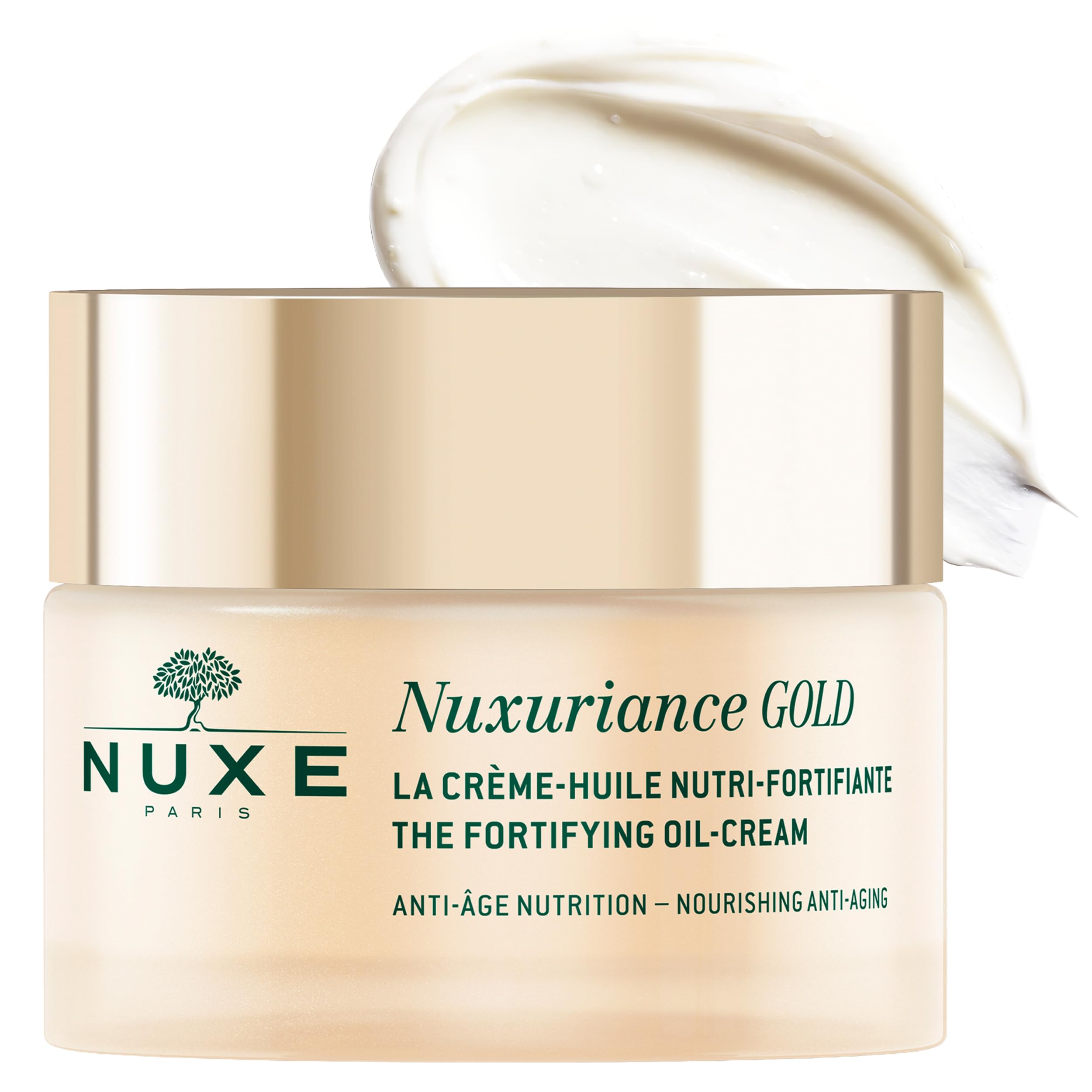 Nuxe Nuxuriance Gold Nutri-Fortifying Cream-Oil 50ml, Anti-Ageing Moisturiser for Dry Mature Skin, With Saffron & Bougainvillea Bi-Floral Cells, Restores Density, Firmness & Radiance