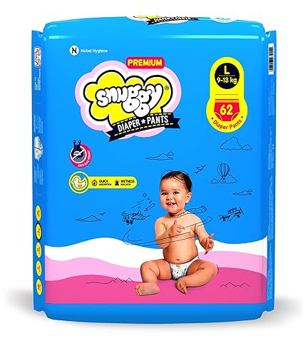 SNUGGY Baby Premium Diaper Pants Large (Pack of 62)