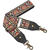 Purse Strap Wide Shoulder Strap Replacement Crossbody Handbag Adjustable Embroidery Guitar Style Bag Strap