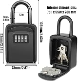 Diyife Key Safe Weatherproof Lock Box 4-Digit Combination Outdoor Key Storage view 5