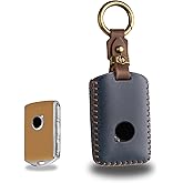 CaseCare Leather Key Fob Cover with Keychain Compatible with XC90 XC60 XC40 S60 S90 V60 V90 Polestar 1 2