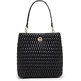 Anne Klein womens Anne Klein Ruched Bucket Bag With Convertible Strap
