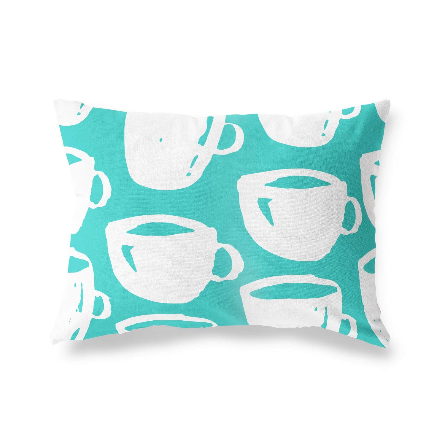 BonaMaison Decorative Cushion Cover, Turquoise-White Throw Pillow Covers, Home Decorative Pillowcases for Livingroom, Sofa, Bedroom, Size: 45X60 Cm - Designed and Manufactured in Turkey