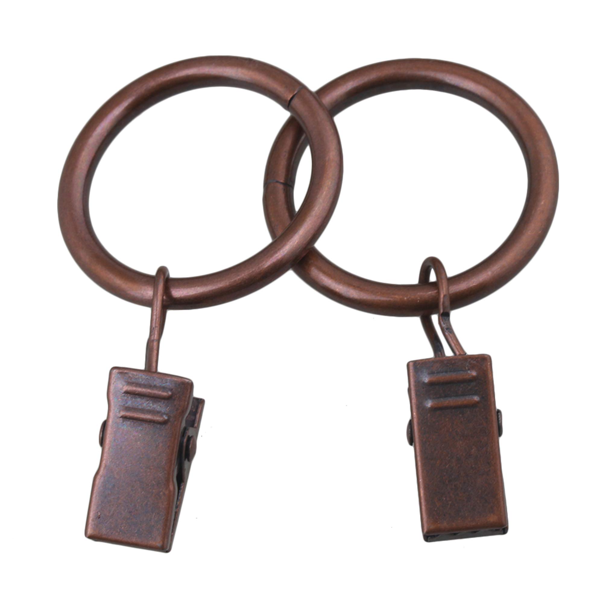 Photo 1 of 20pcs 25mm Inner Diameter Red Bronze Curtain Clip with Ring Window Hook Metal Curtain Clip Set
