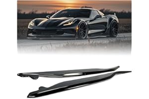 HECASA Side Skirts Rocker Panels Compatible with 2014-2019 Corvette C7 All Models ZR1 Style, Gloss Black