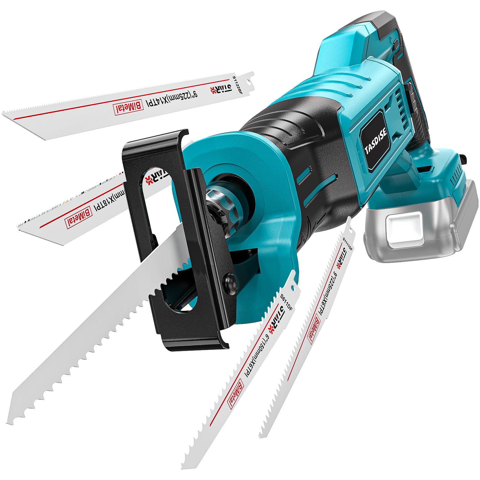 Tasdise Scie Sabre Sans Fil Pour Makita 18 V, Scie Alternative Sans Balais À Vitesse Variable, Voyage De 1", 3200 Spm Scie Slternative À 4 Lames Pour Outil De Coupe De Métal/Bois/Pvc (Sans Batterie)