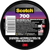 Scotch Vinyl 700 Electrical Tape, 1 Roll, Black, 3/4-in x 66-ft, General Purpose, Commercial Grade, Rated for Temperatures Up
