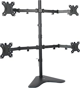 VIVO Quad LCD Computer Monitor Mount Free Standing Heavy Duty Desk Stand, Fully Adjustable | Holds 4 Screens up to 30 inches (STAND-V004F)
