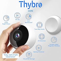 Thybro Magnetic Security Camera Wireless - 2K HD