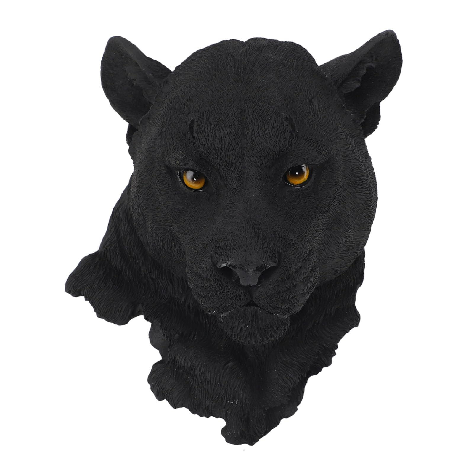 Delaman Animal Head Statue, Wall Mounted Animal Head Sculpture Wall Decor 3D Creature Skull Ornament Art Crafts Ornaments for Home Office Bar (Black Leopard)