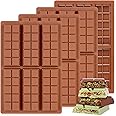 Chocolate Molds - Non-Stick Chocolate Mold, Food Grade Silicone Chocolate Bar Mold for Baking, Candy, Chocolate Snacks,DIY Homemade - Set of 4