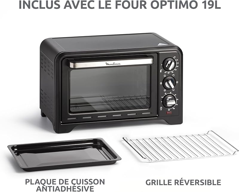 - Four Optimo - Chaleur tournante - 19 L - Noir