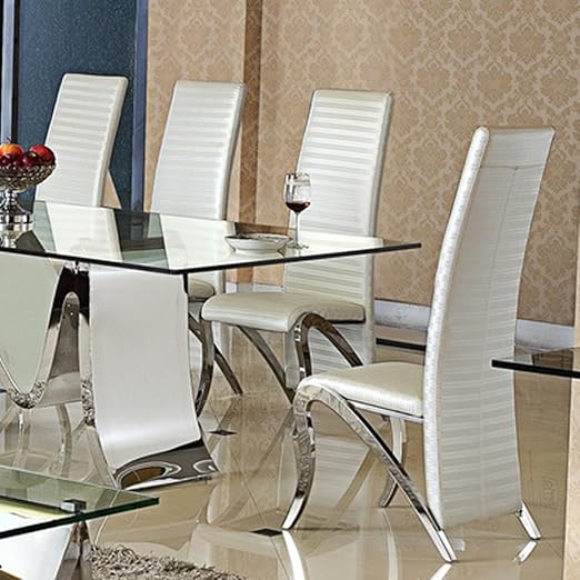 Wohnen Luxus Esszimmerstuhl Marta Design Kunstleder Weiss Stuhl Stuhle Esszimmer Esszimmerstuhle Weiss Amazon De Kuche Haushalt