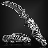 VALHALLA REAPER Skull Pocket Knife, Pocket Folding Knife With 3D Hollowed-out Skull, EDC Pocket Knife For Men Outdoor Camping Hiking Hunting