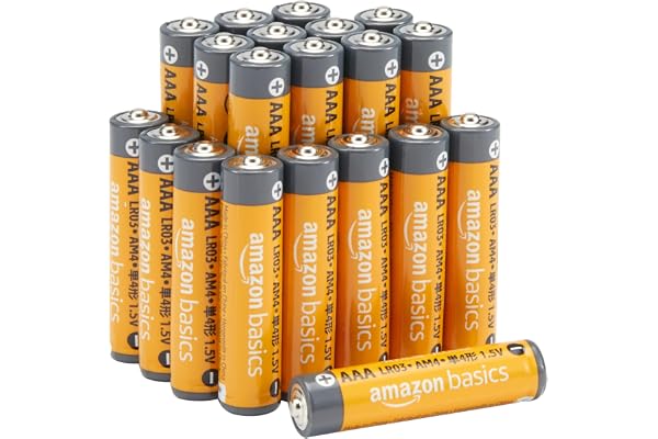 Amazon Basics AAA Alkaline High-Performance Batteries, 1.5 Volt, 10-Year Shelf Life, 20 Count (Pack of 1)