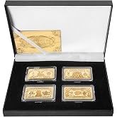 4pcs US Challenge Coin Holder America Collectables Coin Bullion Set Box (Golden)
