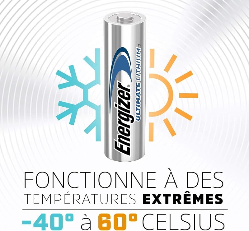Ultimate Lithium Piles AA (Lot de 4), la Plus Durable au Monde