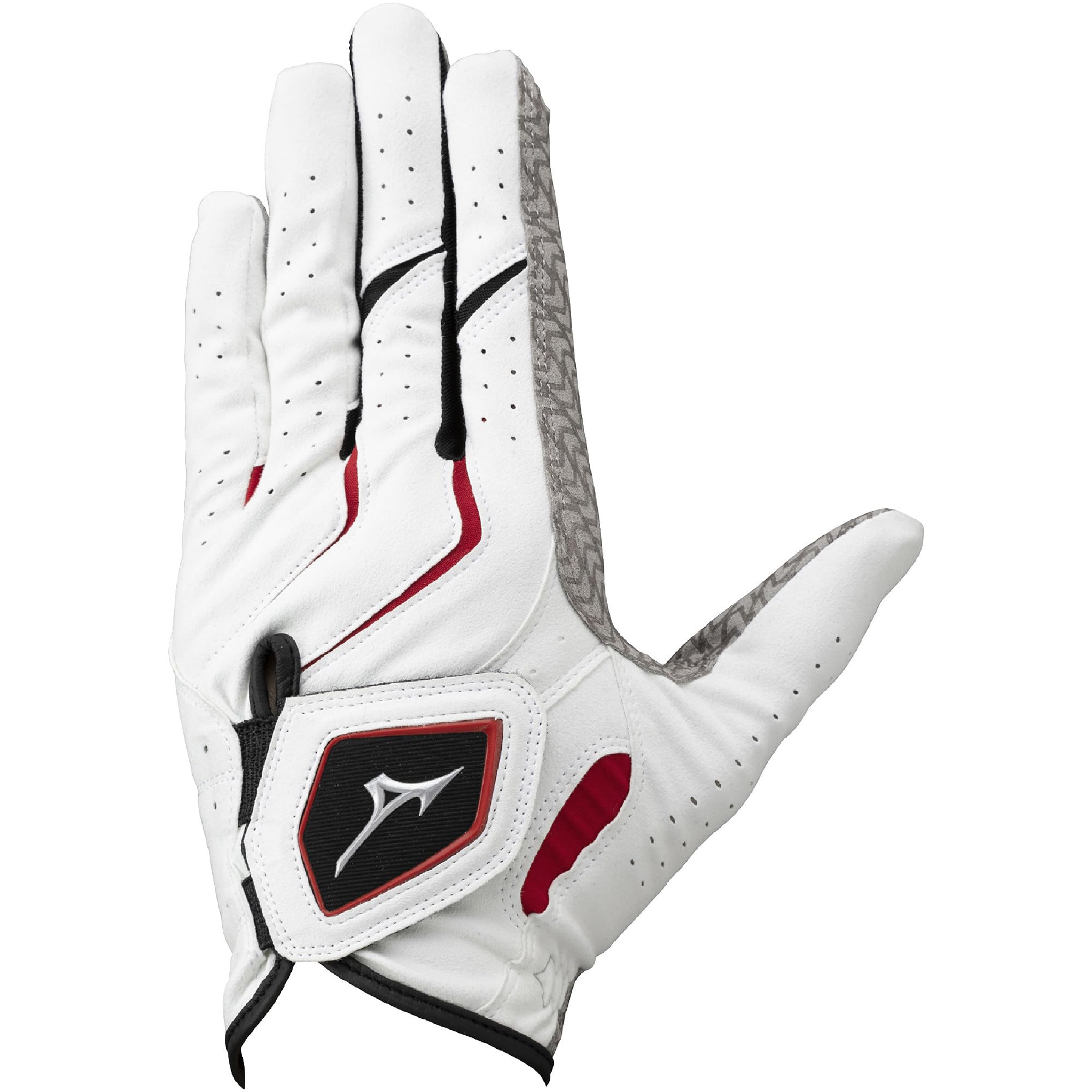 MIZUNO(ミズノ) ゴルフグローブ ダブルグリップ メンズ 左手用 ホワイト/レッド 27cm 5MJML401 の商品画像