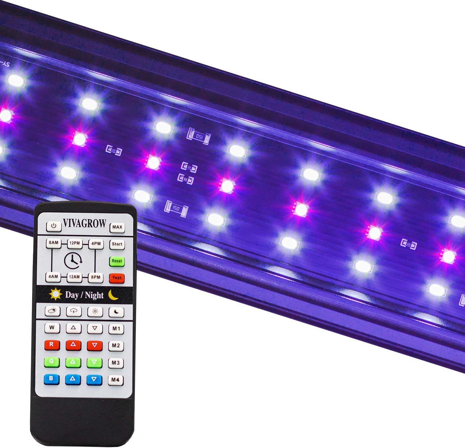 VivaGrow DN DayNight RGB 24/7 Customize Automation Full Spectrum LED Aquarium Fish Tank Light Extendable Remote
