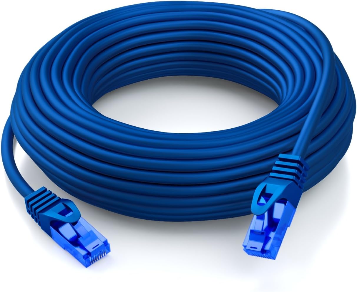 deleyCON 30m (98.42 ft.) CAT.6 Ethernet Gigabit LAN Network Cable RJ45 CAT6 Patch Cable Compatible to CAT.5 CAT.5e CAT.6a Cat.7 - Blue - Image 5