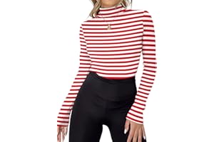 Rapbin Womens Long Sleeve Mock Turtleneck Tops Knit Basic Stretch Fitted Pullover Lightweight Thermal Shirts