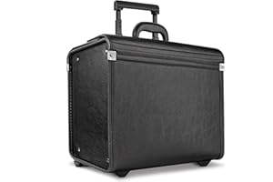 Solo New York Rolling Catalog Case with Wheels - Hard Sided Roller Bag, Wheeled Briefcase for Women & Men, Carry On Size for Travel, Litigation Bag for Lawyers - Lincoln, Black