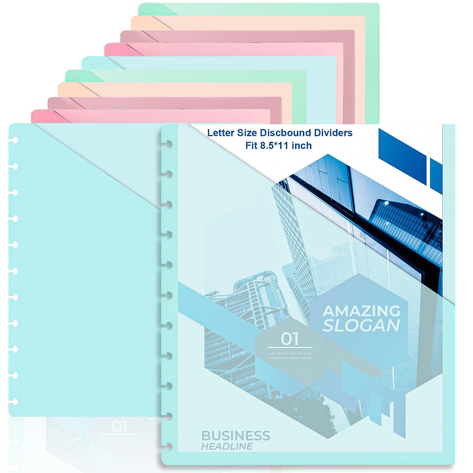 Photo 1 of 10 Pcs Discbound Letter Size Planner with 9.3 * 11inch Dividers and Pockets - 11 Disc Planner Folder Binder