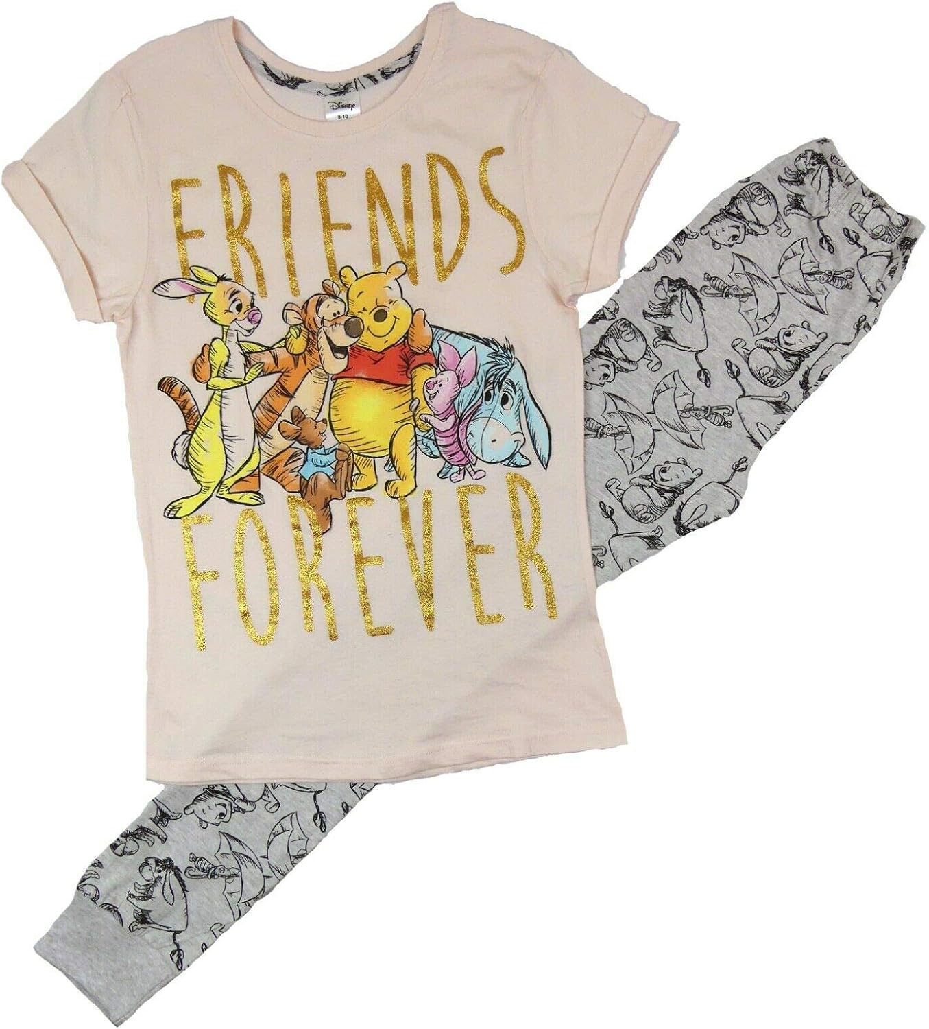 Winnie Ladies Women The Pooh Pyjamas Set, Character Sleepwear Size 8 to
