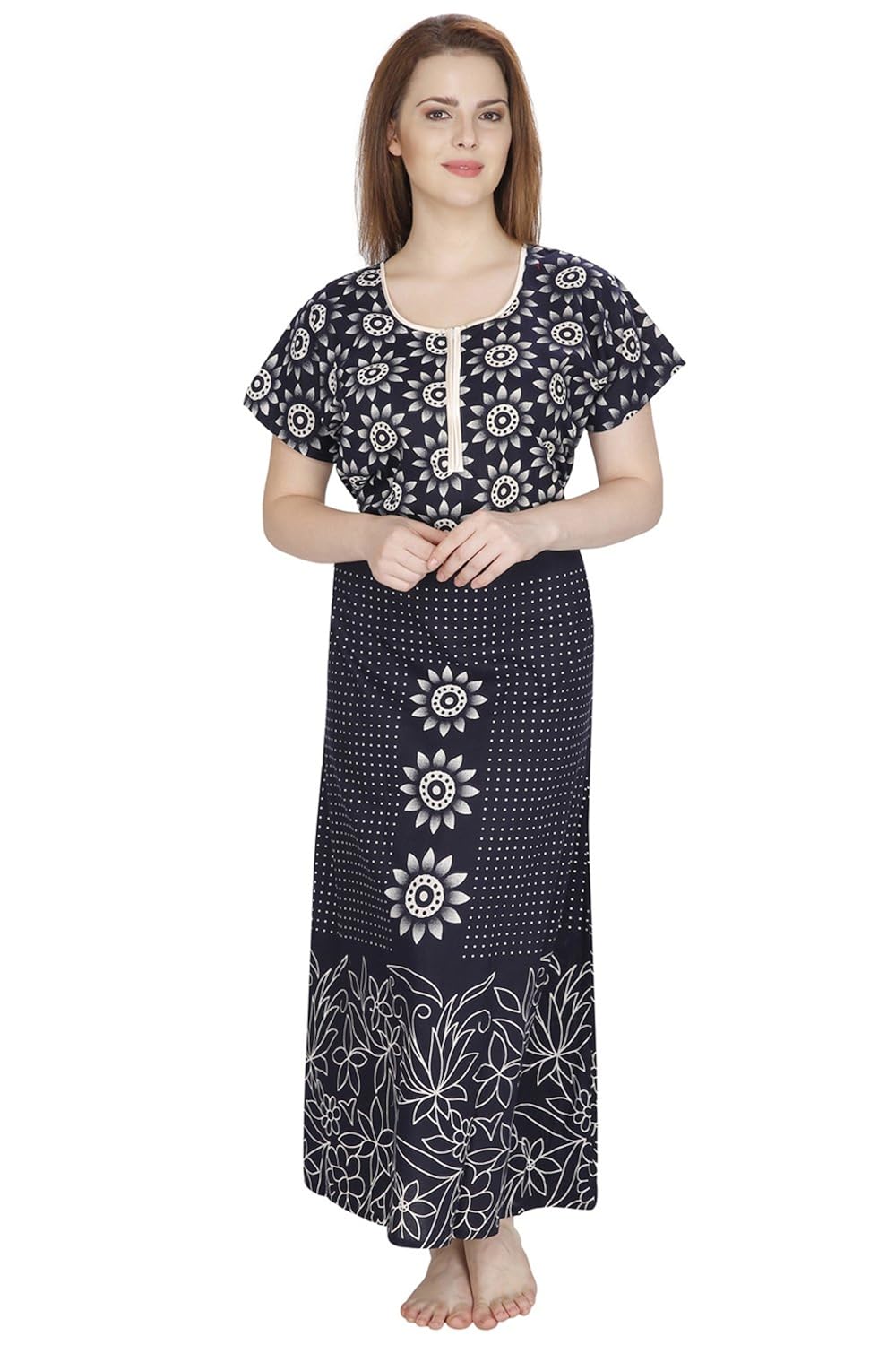 secret wish women's cotton nighty (free size)