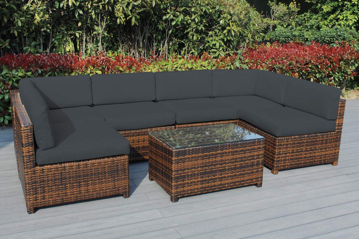 Ohana Collection Pn6703mbgr Ohana Mezzo Patio Garden Outdoor Furniture Mixed Brown Gray Amazon In Garden Outdoors